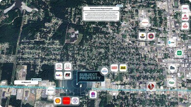 1610 W Hillsboro St, El Dorado, AR - AERIAL map view