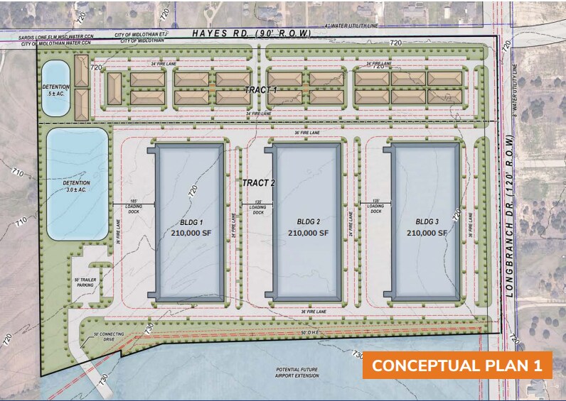 SWC Hayes Rd & Longbranch Rd, Midlothian, TX à vendre - Plan de site - Image 3 de 4