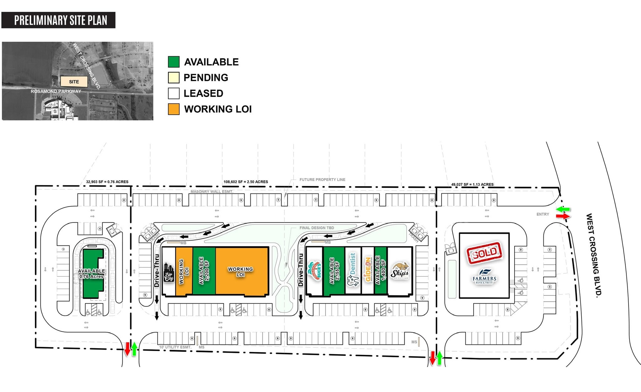 NWC of West Crossing & Rosamond Pkwy blvd, Anna, TX for lease Site Plan- Image 1 of 1