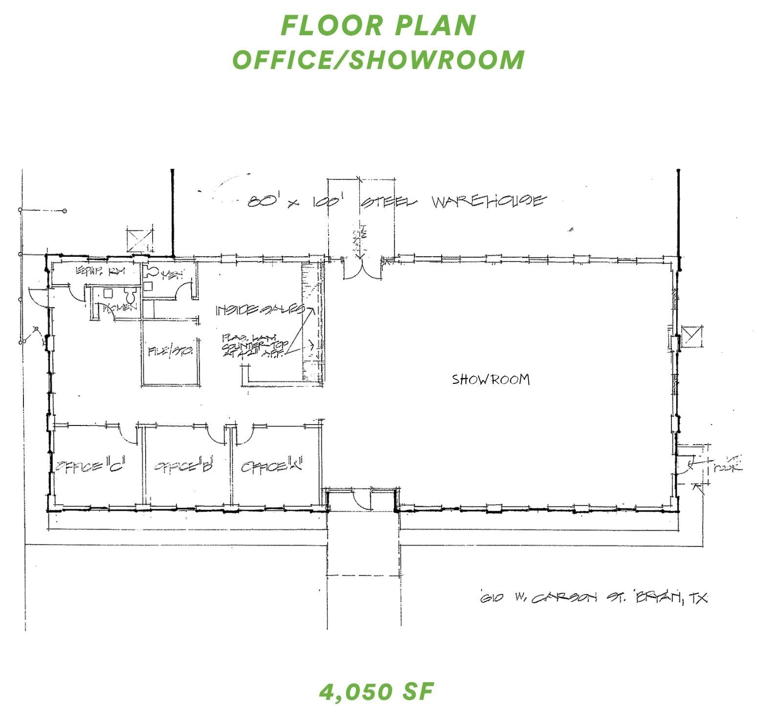 610 W Carson St, Bryan, TX for lease Floor Plan- Image 1 of 1