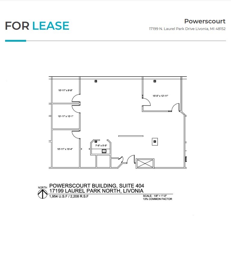 17199 N Laurel Park Dr, Livonia, MI à louer Plan d’étage- Image 1 de 1