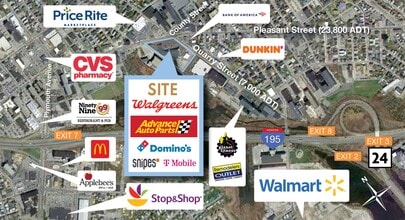 933 Pleasant St, Fall River, MA - Aerial  map view