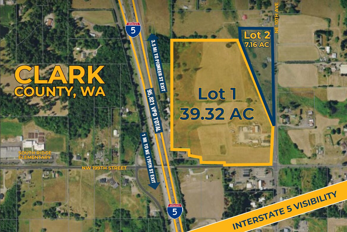 Ridgefield I-5 Business Park Land portefeuille de 2 propriétés à vendre sur LoopNet.ca Aérien- Image 1 de 2