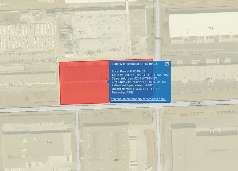 5214-5270 W 79th St, Indianapolis, IN for lease - Plat Map - Image 2 of 5