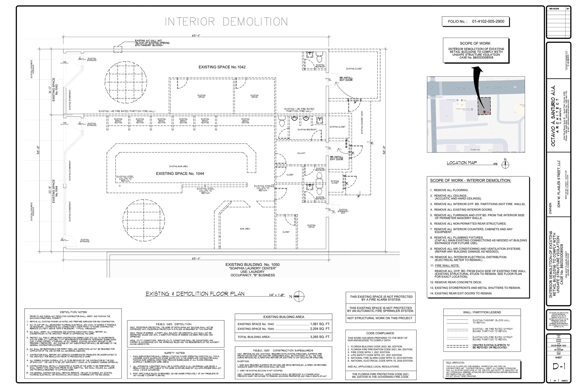 1044 W Flagler St, Miami, FL à louer Plan de site- Image 1 de 2