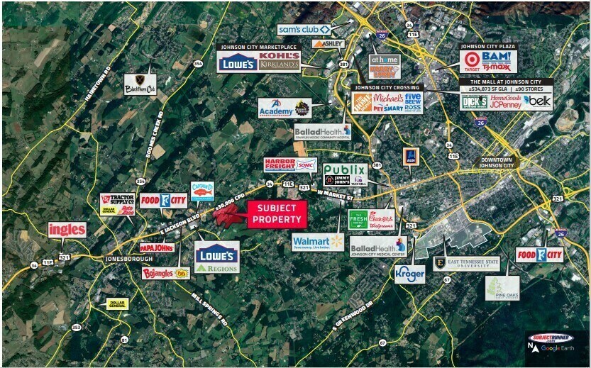 3903 W Market St, Johnson City, TN à vendre - Aérien - Image 3 de 8