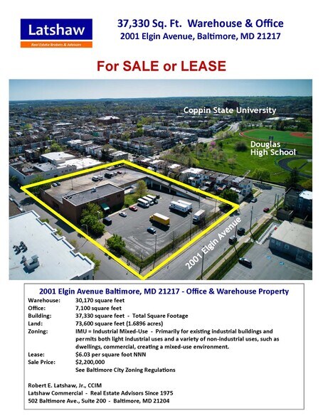 2001 Elgin Ave, Baltimore, MD à vendre - Photo du bâtiment - Image 1 de 7