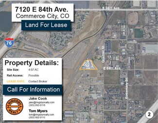 Plus de détails pour 7120 E 84th Ave, Commerce City, CO - Terrain à louer