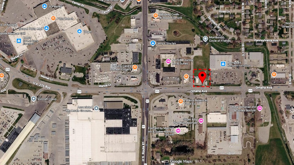 1200 W Omaha Ave, Norfolk, NE for lease - Aerial - Image 2 of 2