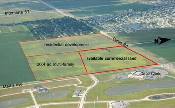 Champaign, IL - Aérien Vue de la carte