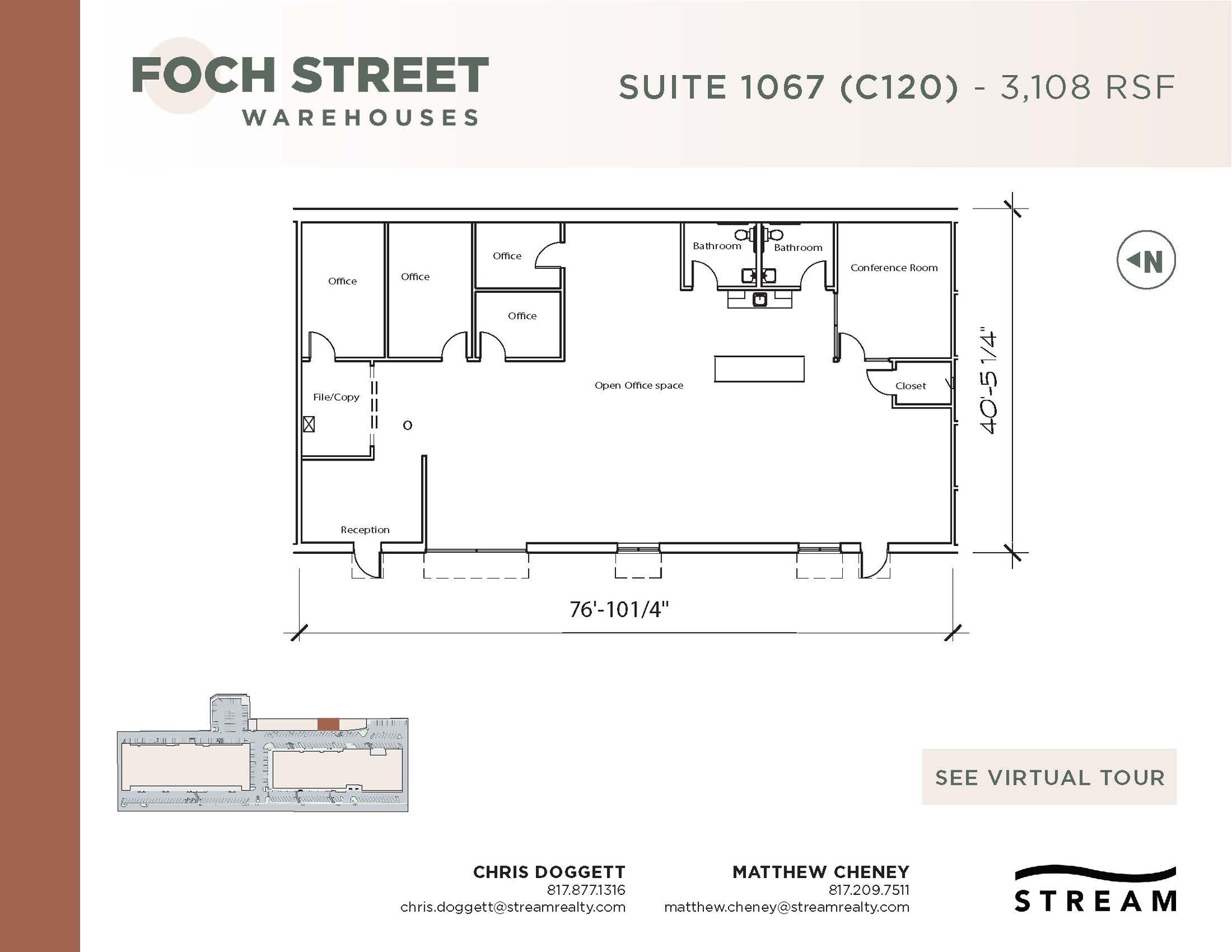 821-1075 Foch St, Fort Worth, TX à louer Plan d  tage- Image 1 de 1