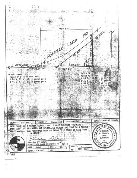 0 Pontiac Lake Rd, Waterford, MI à louer - Plan cadastral - Image 2 de 6