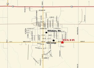 812 E D St, Hillsboro, KS - AERIAL map view