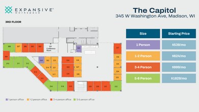 345 W Washington Ave, Madison, WI à louer Plan d’étage- Image 1 de 13
