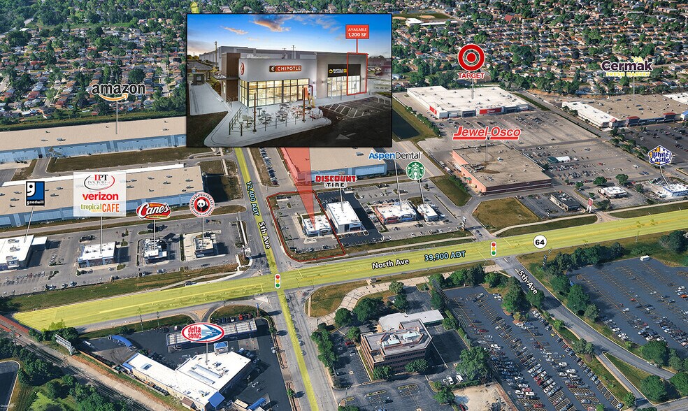 500-600 W North Ave, Melrose Park, IL à louer - Aérien - Image 2 de 2