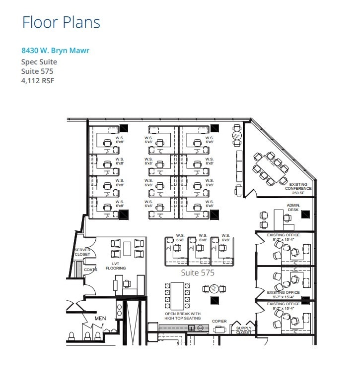 8410 W Bryn Mawr Ave, Chicago, IL à louer Plan d’étage- Image 1 de 1