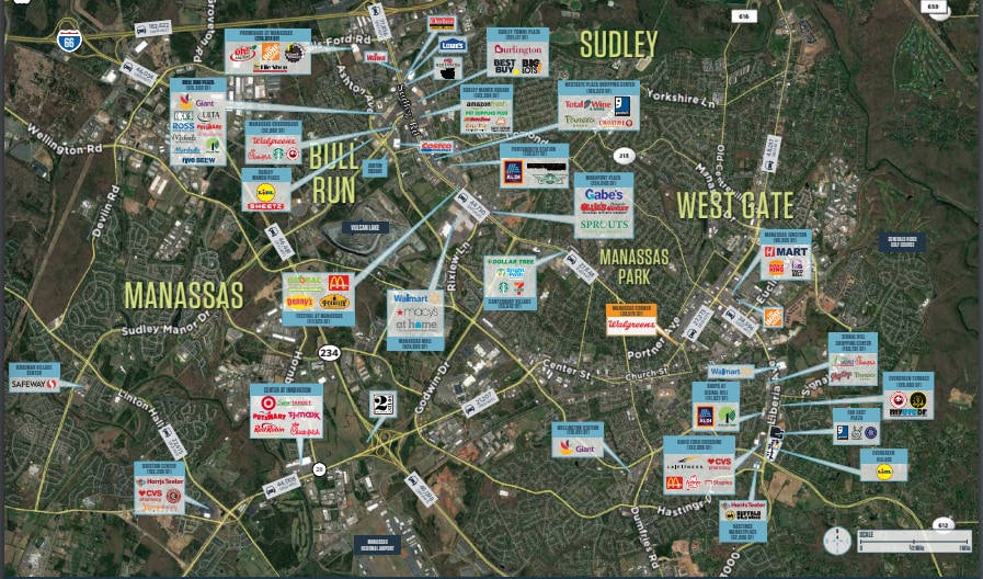 9221-9275 Sudley Rd, Manassas, VA à louer - Aérien - Image 2 de 3