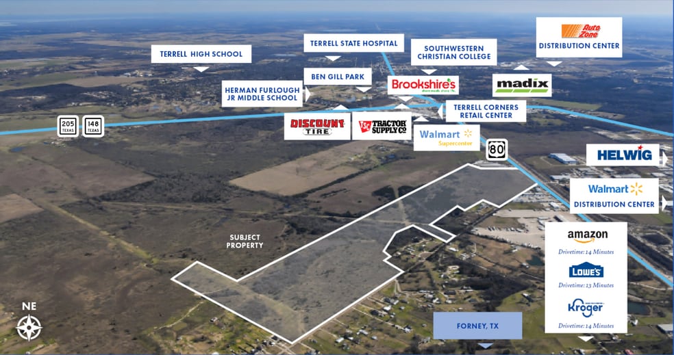 NEC of Highway 80, Terrell, TX for sale - Aerial - Image 2 of 3