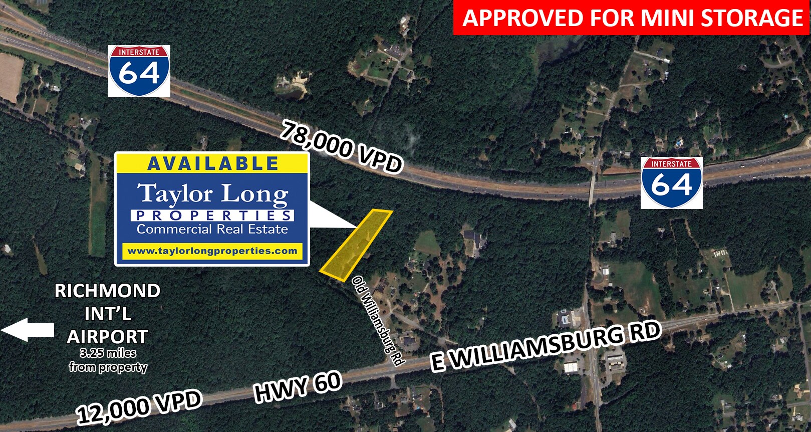 3820 Old Williamsburg Rd, Sandston, VA à vendre Aérien- Image 1 de 7