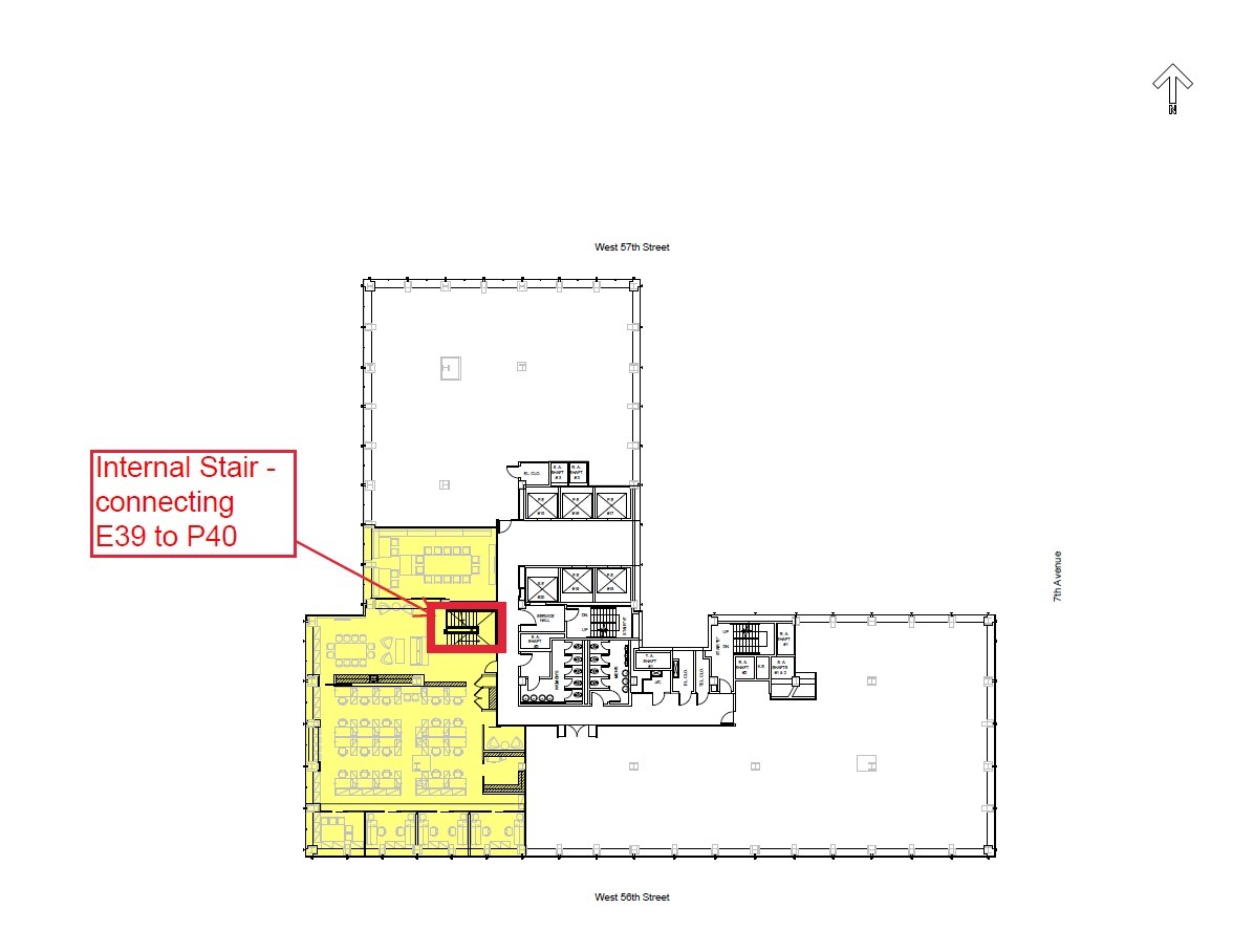 888 7th Ave, New York, NY à louer Plan d’étage- Image 1 de 2