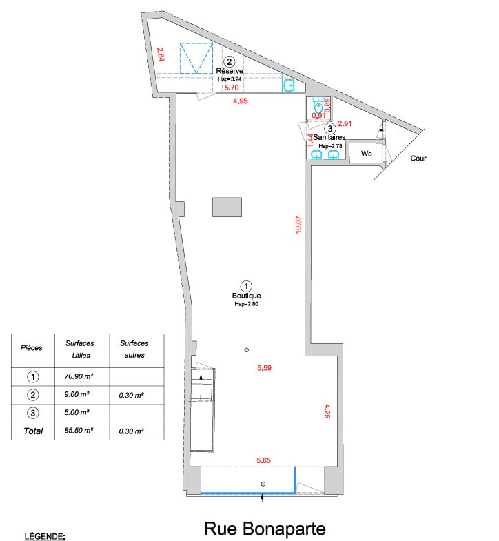 Retail in Paris for lease Floor Plan- Image 1 of 4
