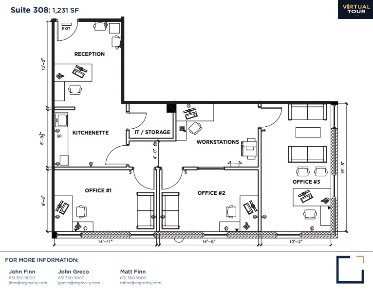 180 E Main St, Smithtown, NY à louer Plan d’étage- Image 1 de 1