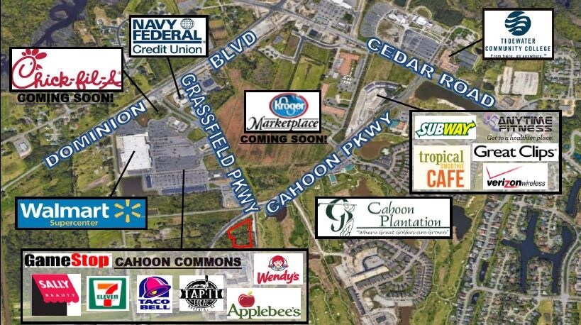 1601 Cahoon Pky, Chesapeake, VA for sale - Aerial - Image 2 of 3