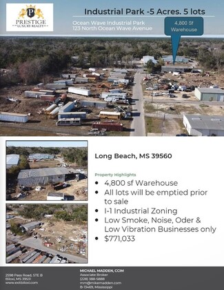 Plus de détails pour N 123 Ocean Wave Ave, Long Beach, MS - Industriel à vendre