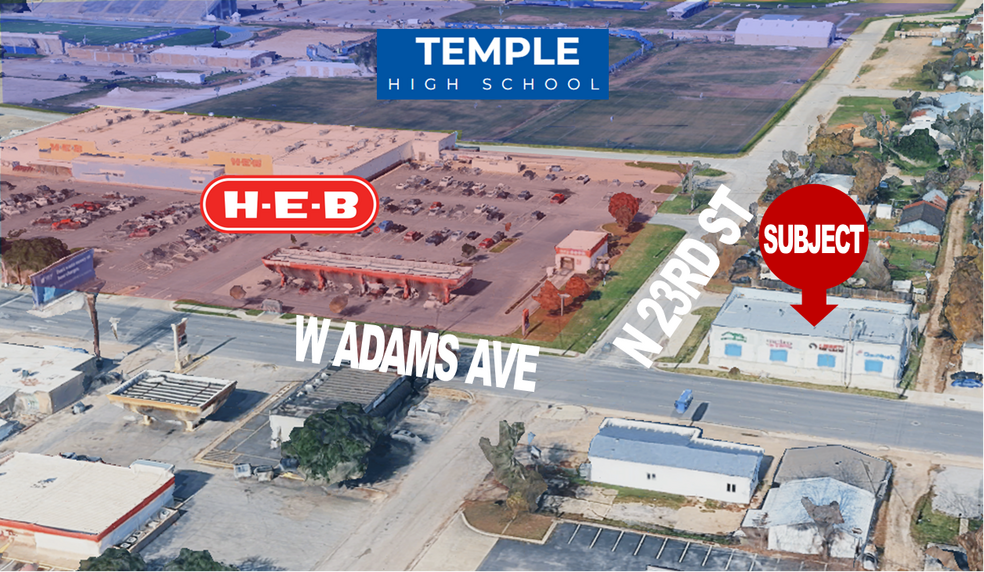 1108 W Adams Ave, Temple, TX à louer - Aérien - Image 2 de 3