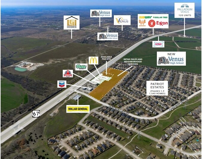 442 E Highway 67, Venus, TX à vendre - Aérien - Image 2 de 3