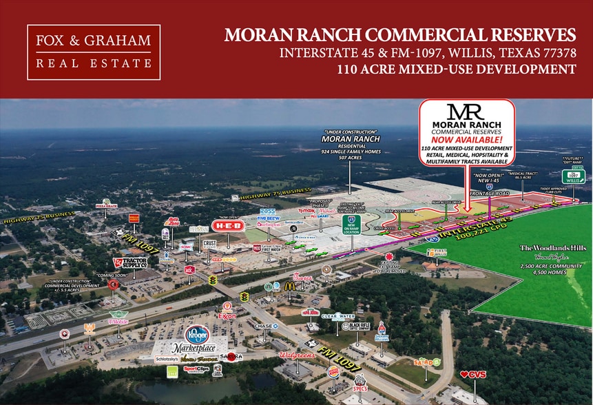 I-45 & Moran Ranch Blvd, Willis, TX à vendre - Aérien - Image 1 de 5