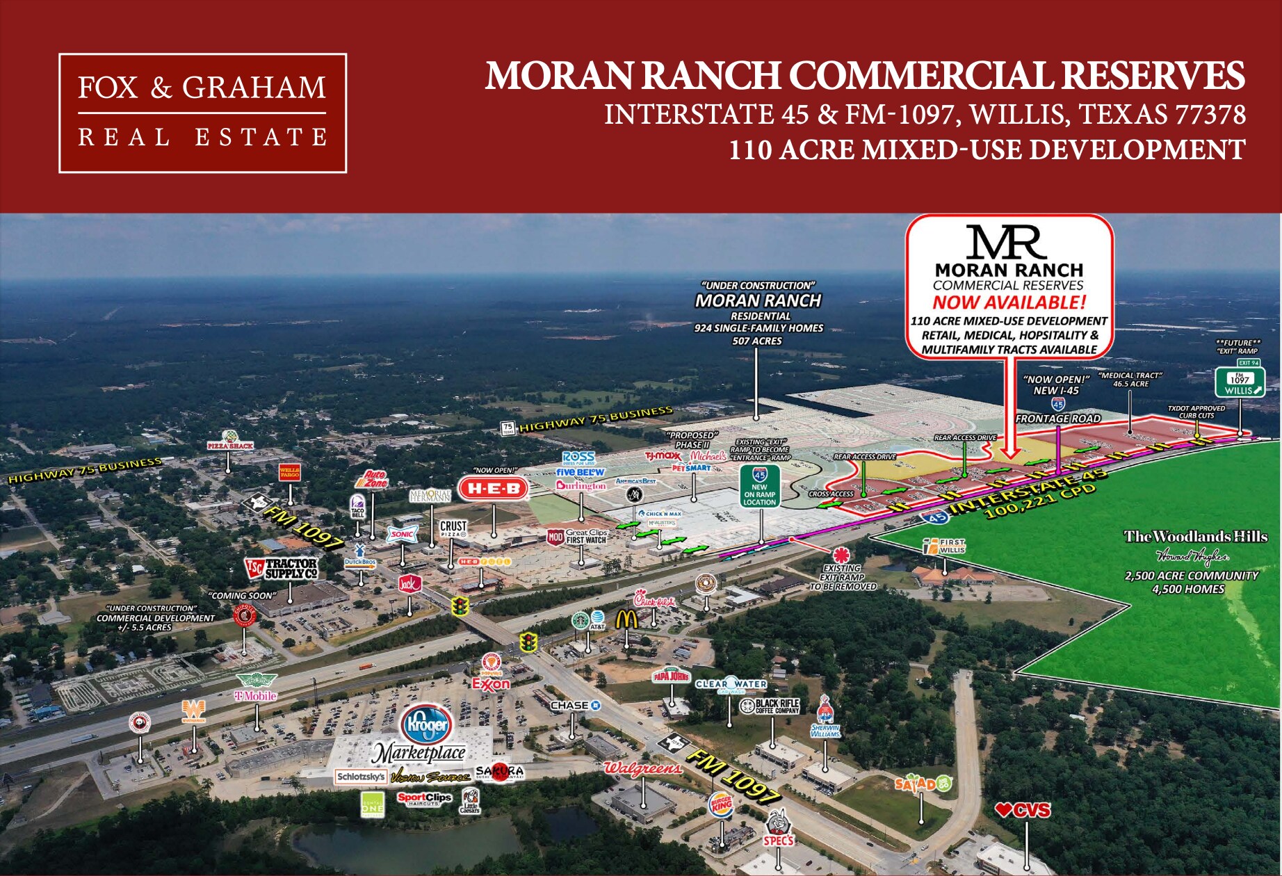 I-45 & Moran Ranch Blvd, Willis, TX à vendre Aérien- Image 1 de 6