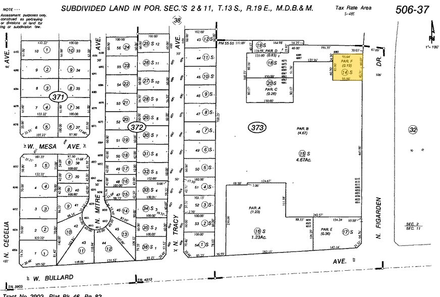 6095-6097 N Figarden Dr, Fresno, CA à louer - Plan cadastral - Image 2 de 3