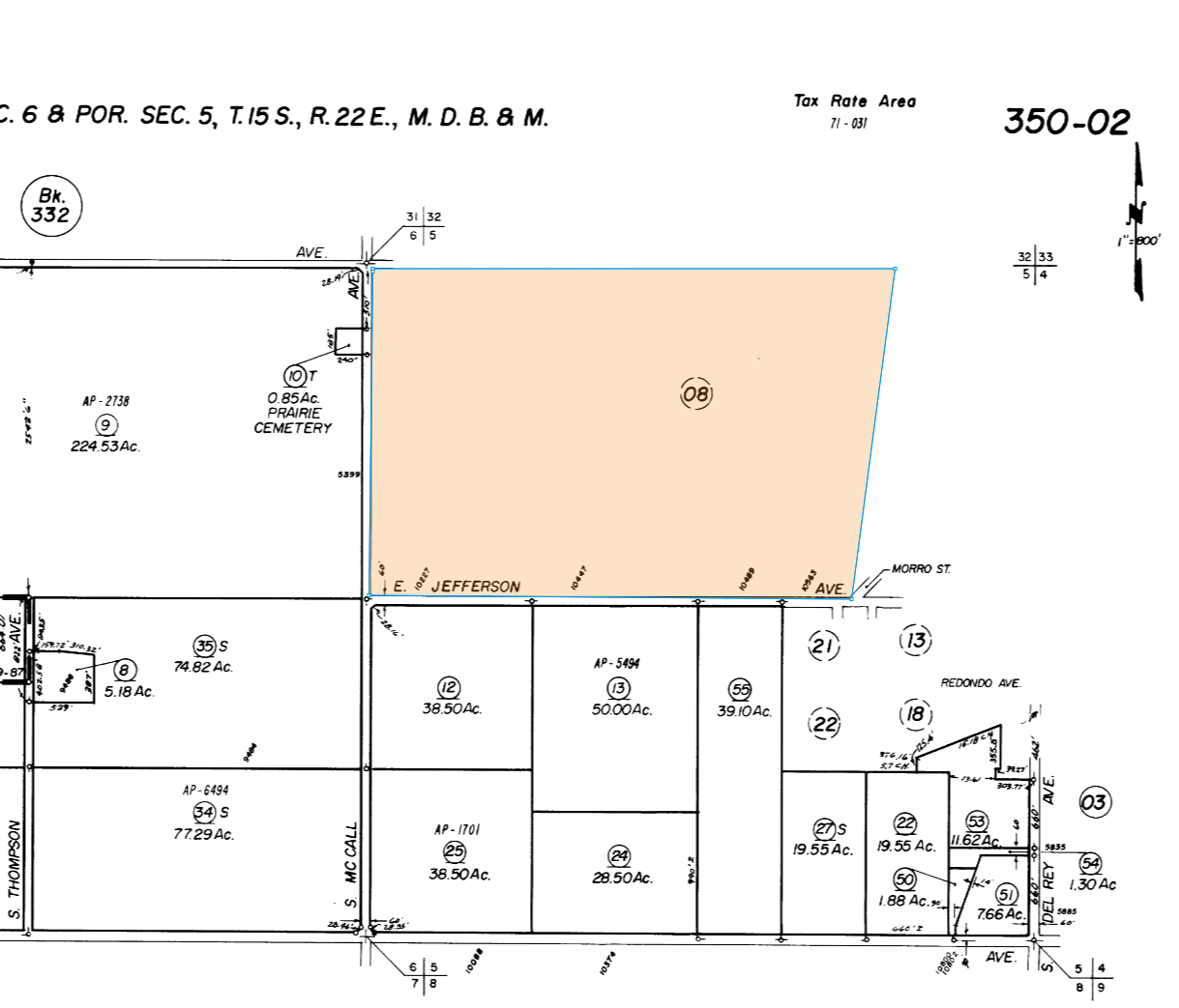 9486 E Lincoln Ave, Del Rey, CA à vendre Plan cadastral- Image 1 de 2