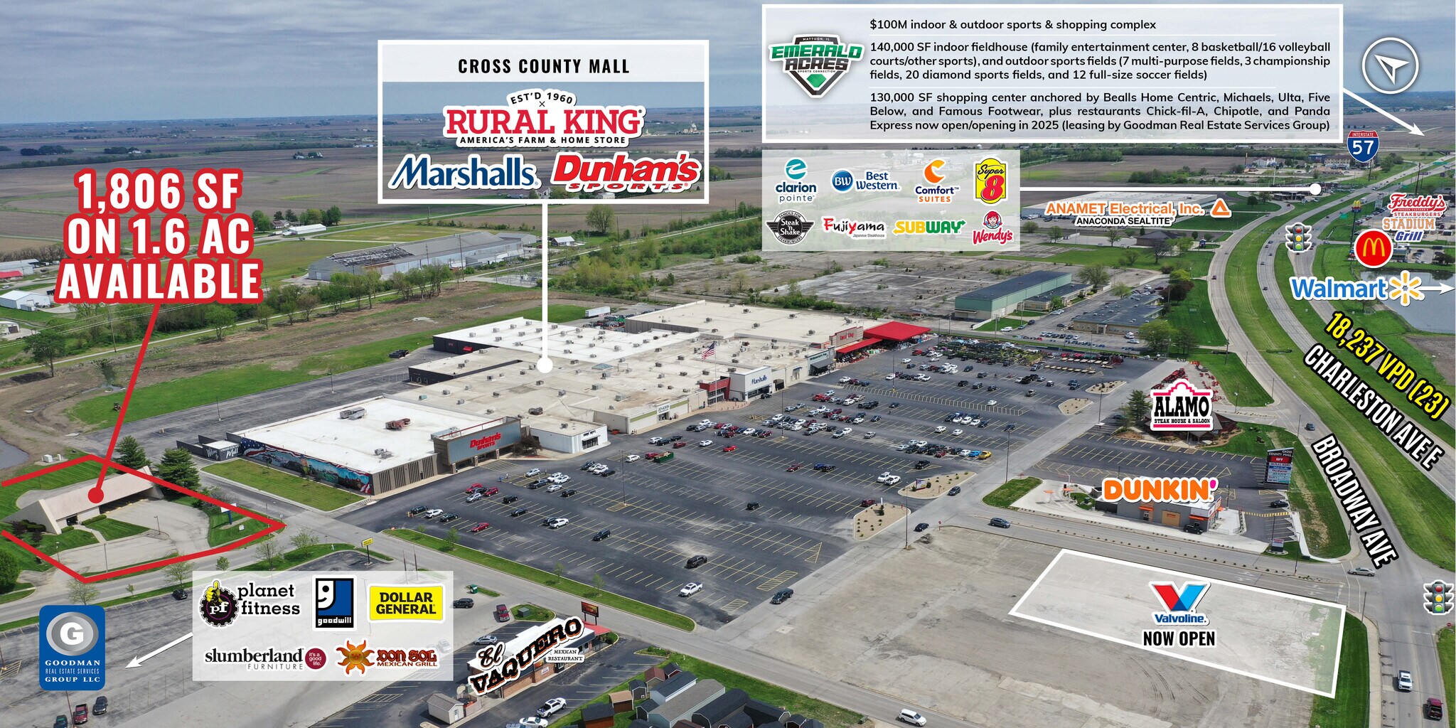 402 Richmond Ave E, Mattoon, IL for lease Aerial- Image 1 of 5