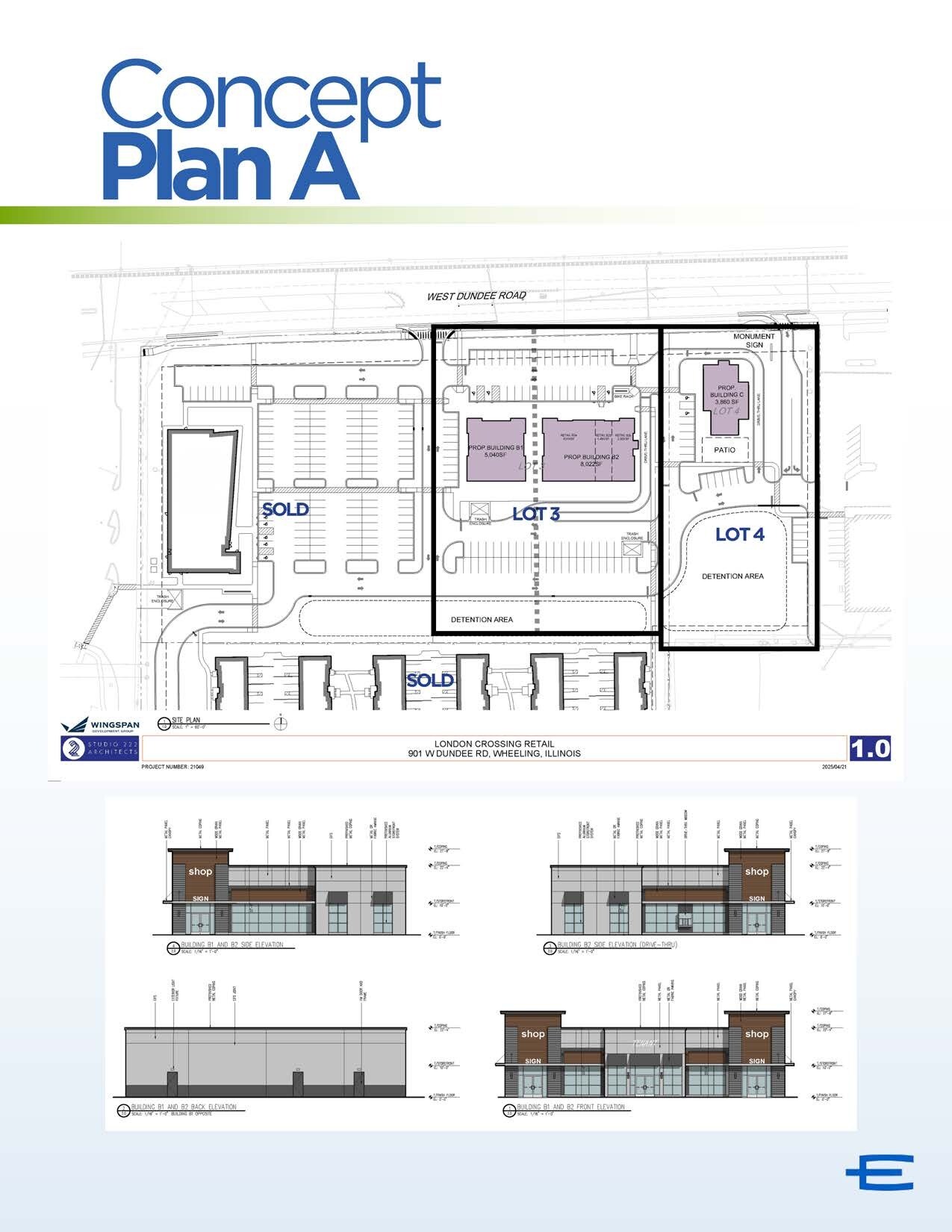899-903 W Dundee Rd, Wheeling, IL à louer Plan de site- Image 1 de 2