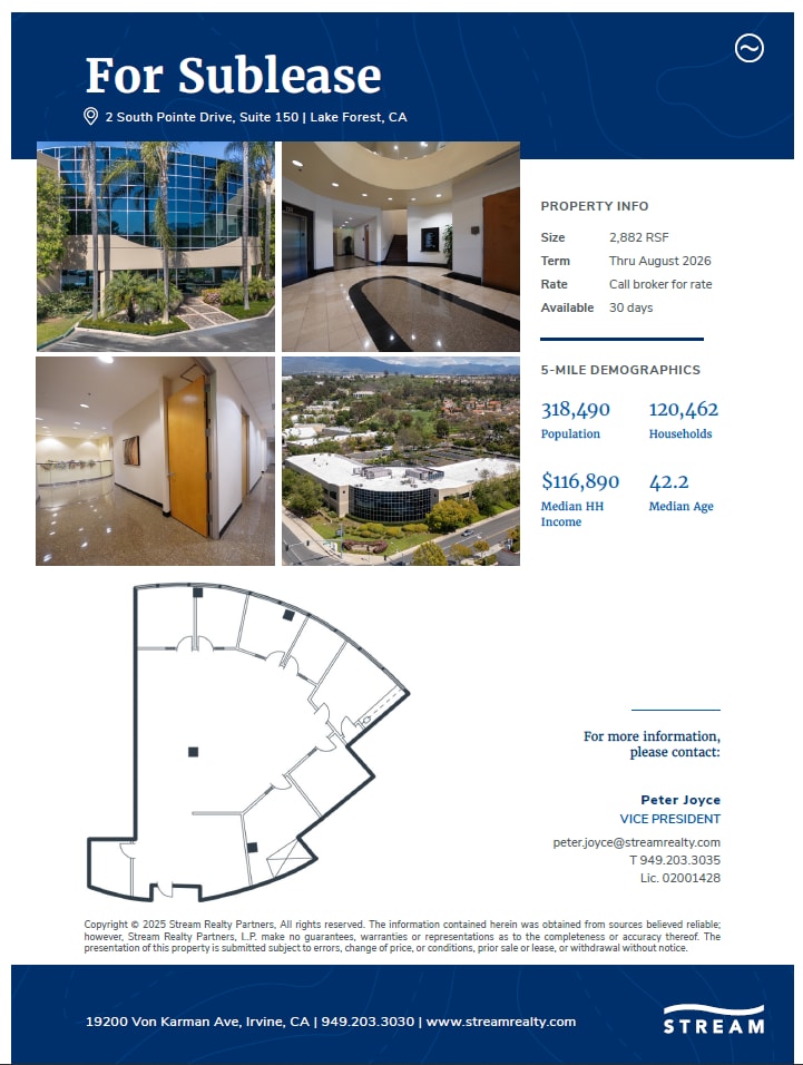2 South Pointe Dr, Lake Forest, CA for lease Floor Plan- Image 1 of 1