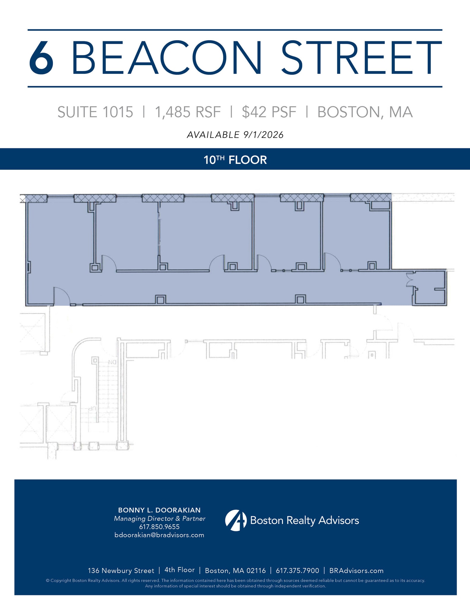 6 Beacon St, Boston, MA à louer Plan d’étage- Image 1 de 1