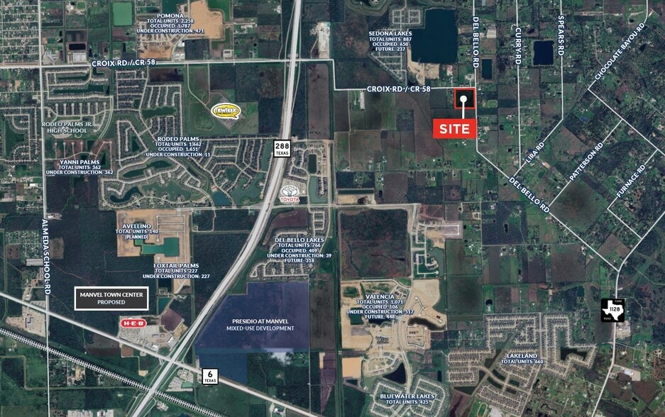 Del Bello Rd, Manvel, TX for sale - Aerial - Image 2 of 2