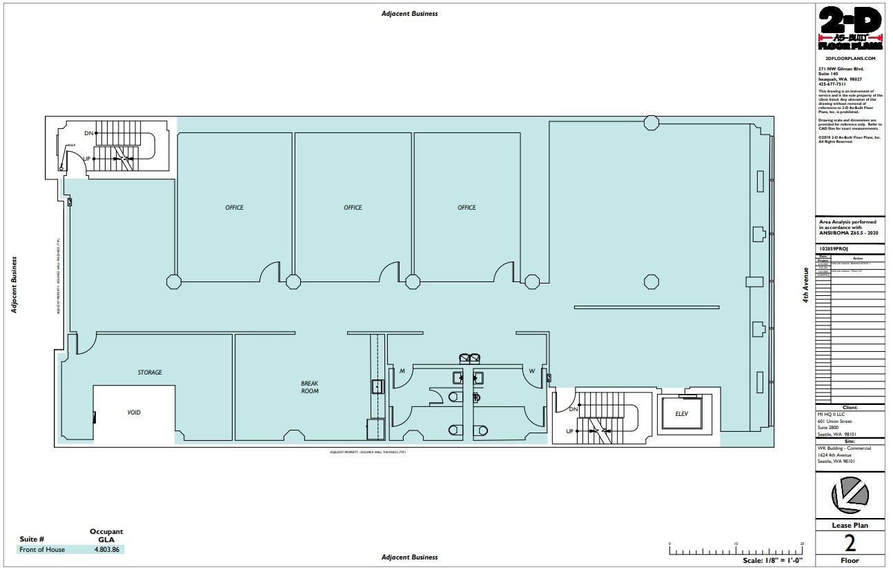 1624 4th Ave, Seattle, WA for lease Floor Plan- Image 1 of 1
