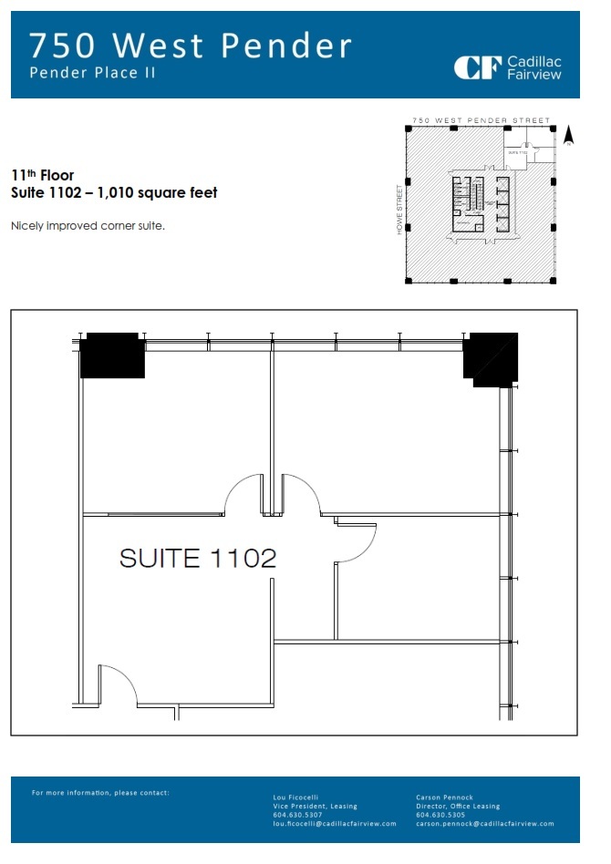 750 W Pender St, Vancouver, BC à louer Plan d’étage- Image 1 de 1