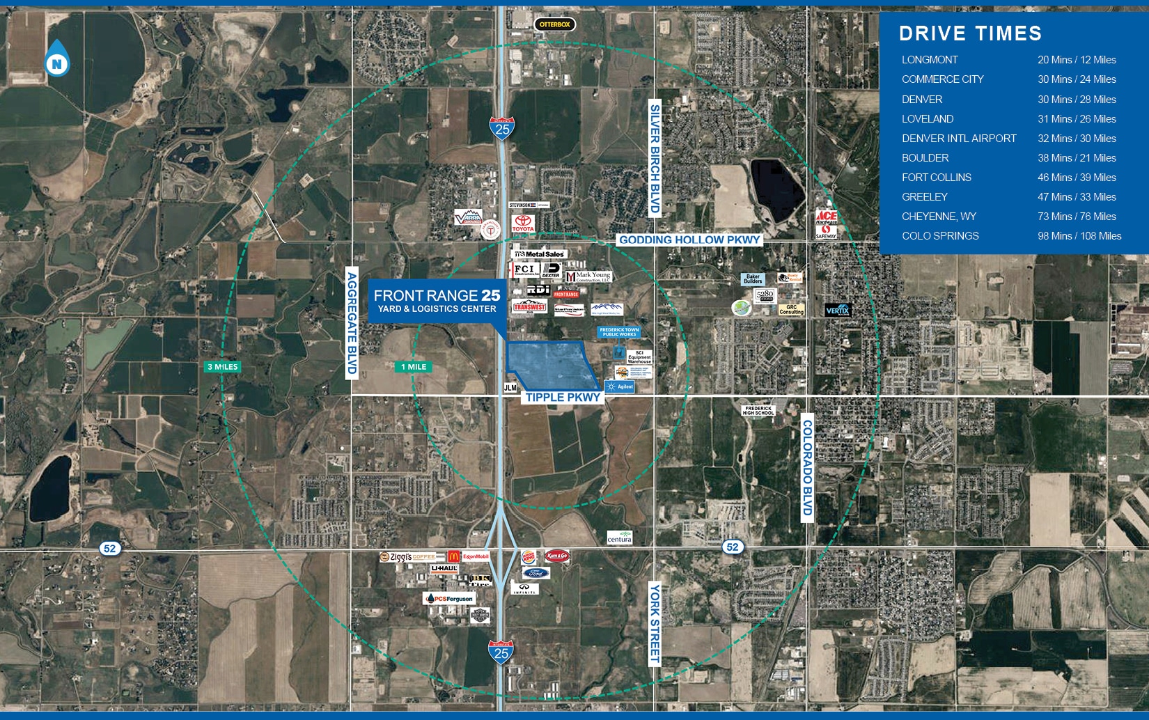 NEC Tipple Parkway & I-25 Frontage Road East, Frederick, CO for lease Aerial- Image 1 of 5