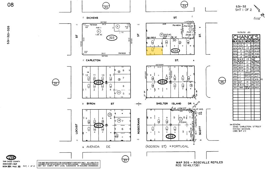 1251-1257 Rosecrans St, San Diego, CA à louer - Plan cadastral - Image 2 de 3