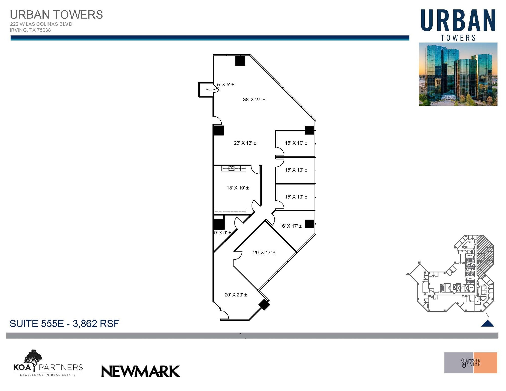 222 W Las Colinas Blvd, Irving, TX à louer Plan d’étage- Image 1 de 1