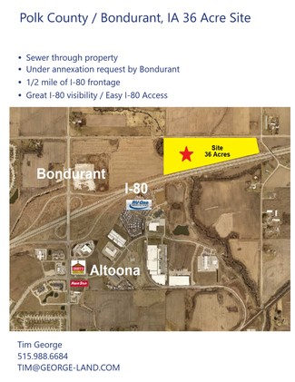 Plus de détails pour I80 At NE 62nd Ave, Bondurant, IA - Terrain à vendre