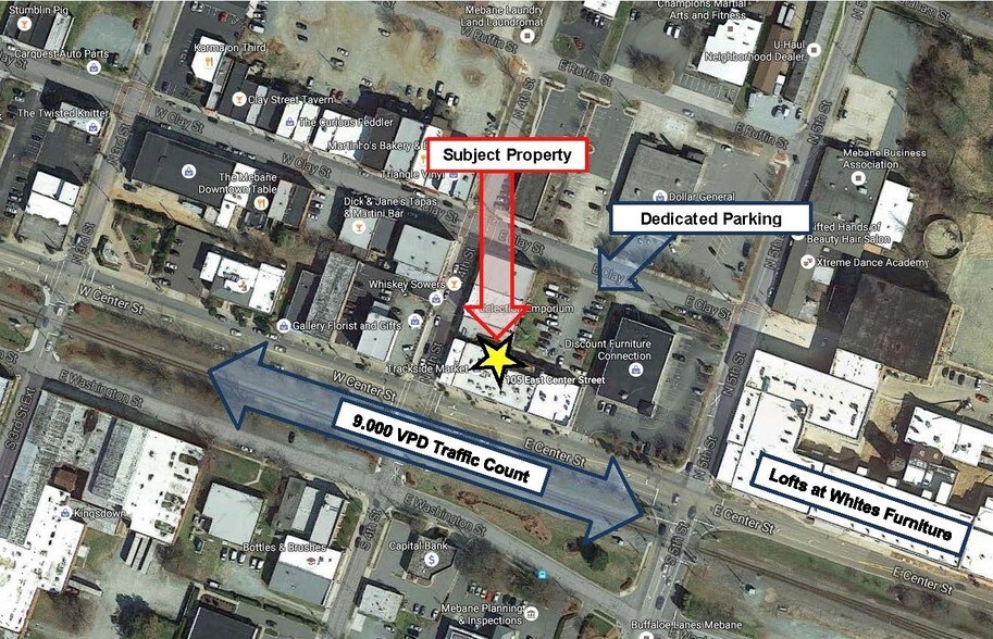 105 E Center St, Mebane, NC à louer - Aérien - Image 3 de 42