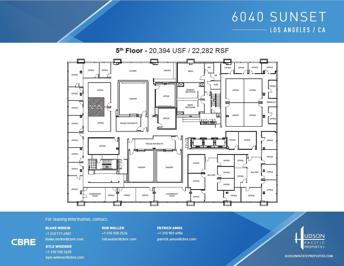 6040 W Sunset Blvd, Los Angeles, CA for lease Floor Plan- Image 1 of 2