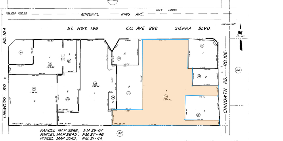 4118 W Mineral King Ave, Visalia, CA à louer - Plan cadastral - Image 2 de 2