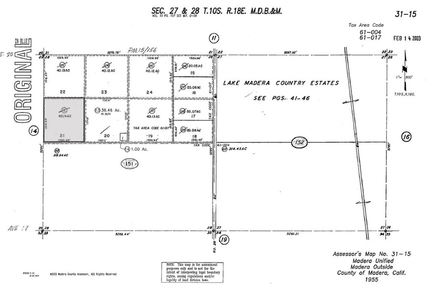 29285 Avenue 19 1/2, Madera, CA à vendre - Plan cadastral - Image 2 de 3