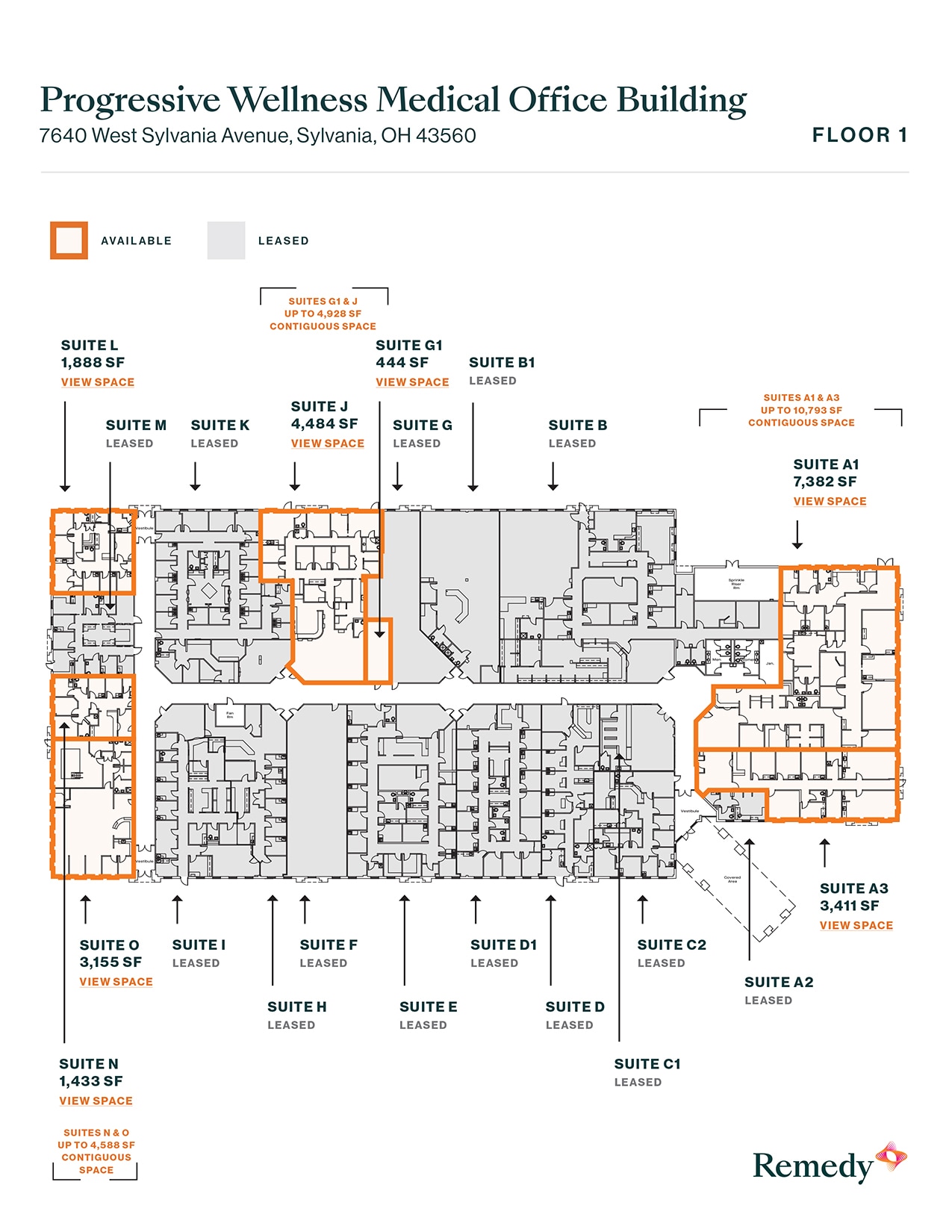 7640 Sylvania Ave, Sylvania, OH for lease Floor Plan- Image 1 of 2
